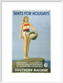 Poster, Southern Railway ' Hints for holidays' by Charles Pears art print large white Art Print - Science Museum Shop
