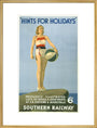 Poster, Southern Railway ' Hints for holidays' by Charles Pears art print extra large gold Art Print - Science Museum Shop