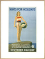 Poster, Southern Railway ' Hints for holidays' by Charles Pears art print extra large natural Art Print - Science Museum Shop