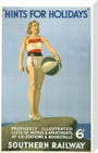 Poster, Southern Railway ' Hints for holidays' by Charles Pears stretched canvas large none Art Print - Science Museum Shop