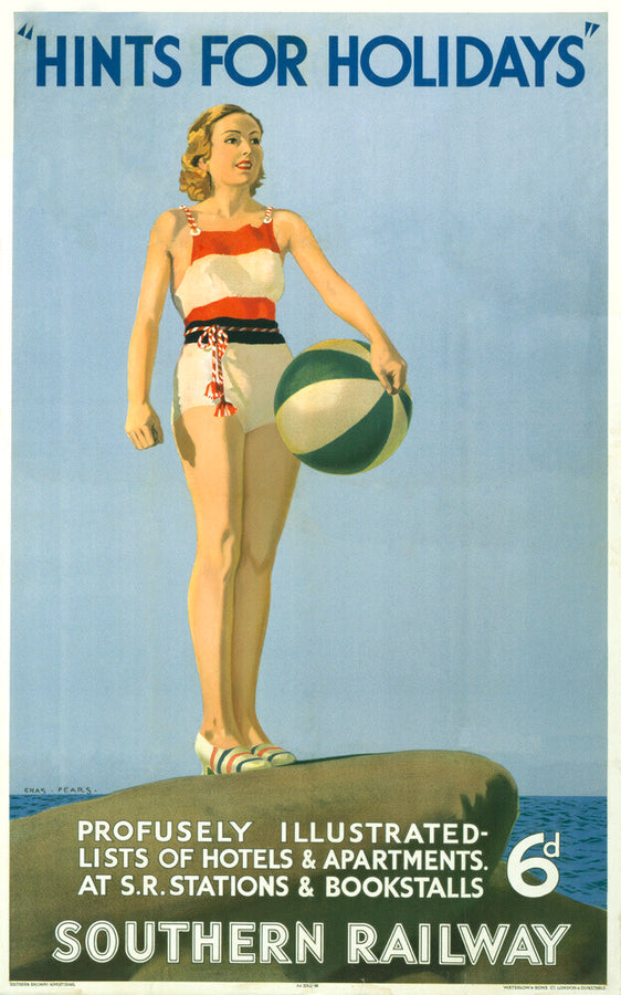 Poster, Southern Railway ' Hints for holidays' by Charles Pears Art Print - Science Museum Shop