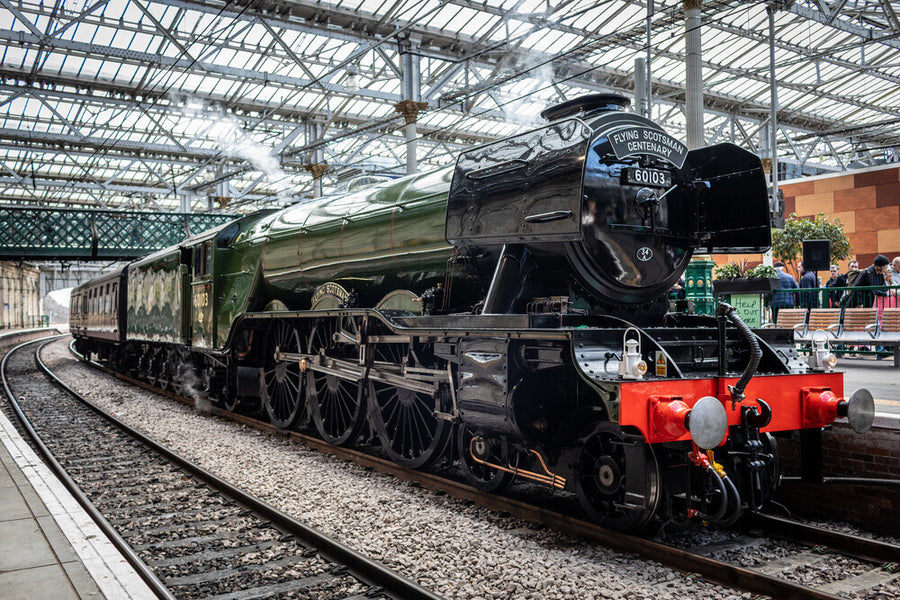 Flying Scotsman at Waverley Station, Edinburgh to celebrate the centenary. Art Print - Science Museum Shop