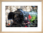 Kevin MacDonald from the Red Hot Chilli Pipers beside Flying Scotsman. art print small natural Art Print - Science Museum Shop