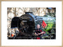 Kevin MacDonald from the Red Hot Chilli Pipers beside Flying Scotsman. art print large natural Art Print - Science Museum Shop