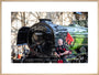 Kevin MacDonald from the Red Hot Chilli Pipers beside Flying Scotsman. art print extra large natural Art Print - Science Museum Shop