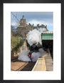 Flying Scotsman leaving Waverley Station, Edinburgh. art print small black Art Print - Science Museum Shop