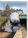Flying Scotsman leaving Waverley Station, Edinburgh. stretched canvas large none Art Print - Science Museum Shop