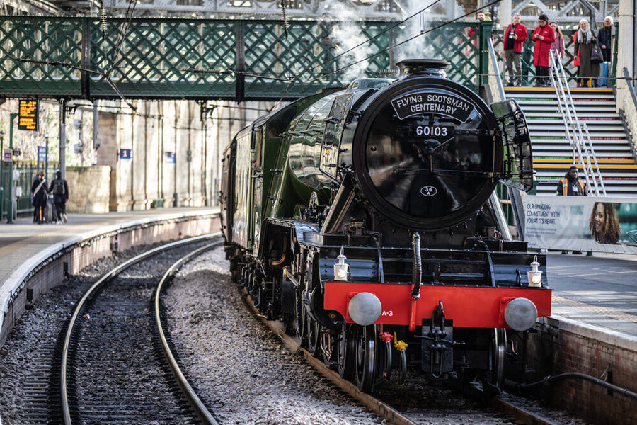 Flying Scotsman at Waverley Station, Edinburgh to celebrate the centenary. Art Print - Science Museum Shop