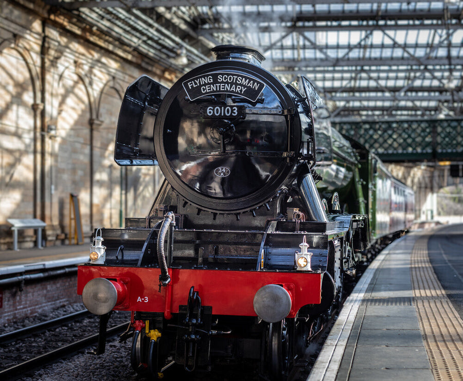 Flying Scotsman at Waverley Station, Edinburgh to celebrate the centenary. Art Print - Science Museum Shop
