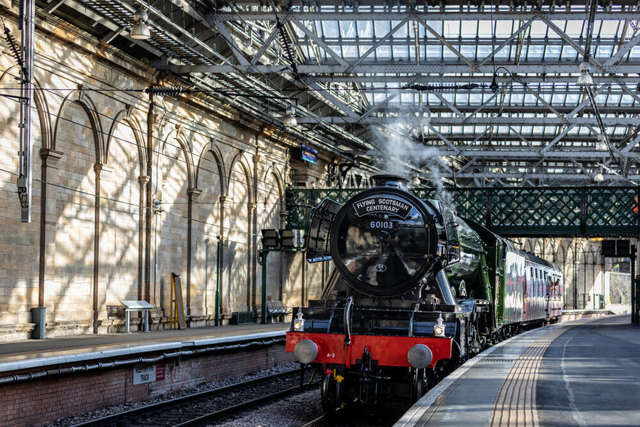 Flying Scotsman at Waverley Station, Edinburgh to celebrate the centenary. Art Print - Science Museum Shop
