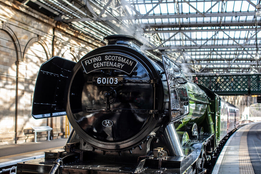 Flying Scotsman at Waverley Station, Edinburgh to celebrate the centenary. Art Print - Science Museum Shop