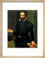 Portrait of a man holding a watch, c 1558. art print small natural Art Print - Science Museum Shop