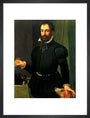 Portrait of a man holding a watch, c 1558. art print medium black Art Print - Science Museum Shop