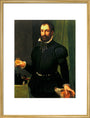Portrait of a man holding a watch, c 1558. art print large gold Art Print - Science Museum Shop