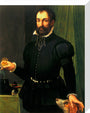 Portrait of a man holding a watch, c 1558. stretched canvas medium none Art Print - Science Museum Shop