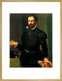 Portrait of a man holding a watch, c 1558. art print extra large gold Art Print - Science Museum Shop