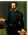 Portrait of a man holding a watch, c 1558. stretched canvas large none Art Print - Science Museum Shop