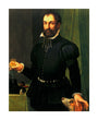 Portrait of a man holding a watch, c 1558. unstretched canvas large none Art Print - Science Museum Shop