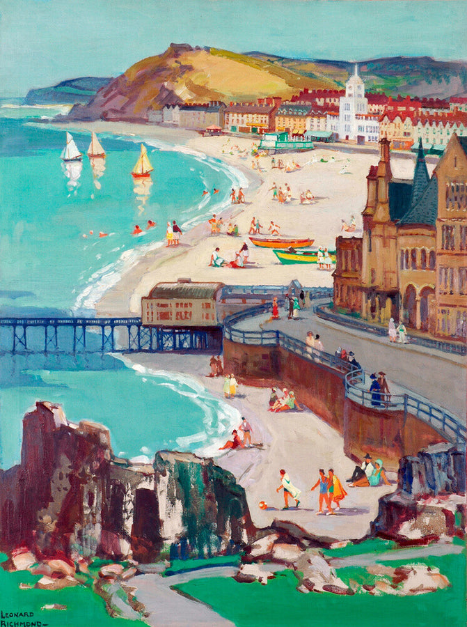 Aberystwyth, Oil on canvas, by Leonard Richmond, c.1954 Art Print - Science Museum Shop