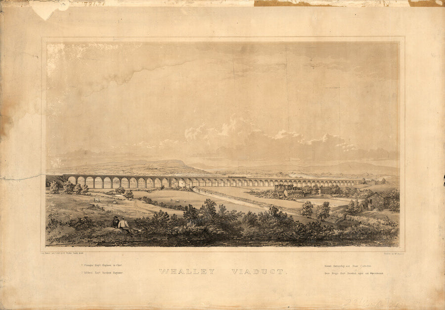 Lithograph, Whalley Viaduct. Art Print - Science Museum Shop