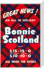 'Great News! An All in Holiday in Bonnie Scotland', BR poster, c 1950s stretched canvas medium none Art Print - Science Museum Shop