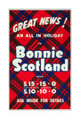 'Great News! An All in Holiday in Bonnie Scotland', BR poster, c 1950s unstretched canvas large none Art Print - Science Museum Shop