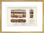 Science Museum produced poster of the four-wheeled electric tramcar built for the Glasgow corporation tramways in 1901. art print medium gold Art Print - Science Museum Shop