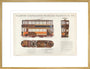 Science Museum produced poster of the four-wheeled electric tramcar built for the Glasgow corporation tramways in 1901. art print extra large gold Art Print - Science Museum Shop