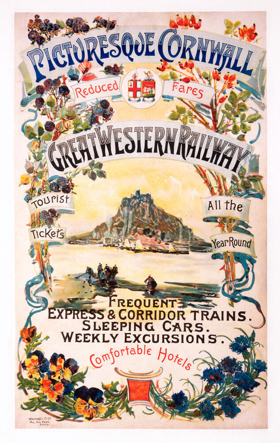 'Picturesque Cornwall', GWR poster, 1897. Art Print - Science Museum Shop