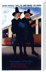 'Passengers of the Past - the Pilgrim Fathers', LNER poster, 1929. stretched canvas medium none Art Print - Science Museum Shop