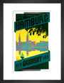 'Hamburg via Grimsby', LNER poster, c 1930s art print small black Art Print - Science Museum Shop