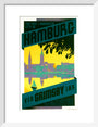 'Hamburg via Grimsby', LNER poster, c 1930s art print small white Art Print - Science Museum Shop