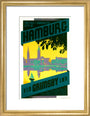 'Hamburg via Grimsby', LNER poster, c 1930s art print small gold Art Print - Science Museum Shop