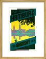 'Hamburg via Grimsby', LNER poster, c 1930s art print medium gold Art Print - Science Museum Shop