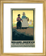 LNER poster. Holland via Harwich - Day & Night art print extra small gold Art Print - Science Museum Shop