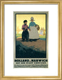 LNER poster. Holland via Harwich - Day & Night art print small gold Art Print - Science Museum Shop