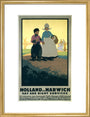 LNER poster. Holland via Harwich - Day & Night art print medium gold Art Print - Science Museum Shop