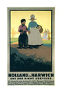 LNER poster. Holland via Harwich - Day & Night unstretched canvas large none Art Print - Science Museum Shop