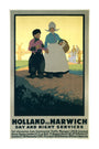 LNER poster. Holland via Harwich - Day & Night unstretched canvas extra large none Art Print - Science Museum Shop