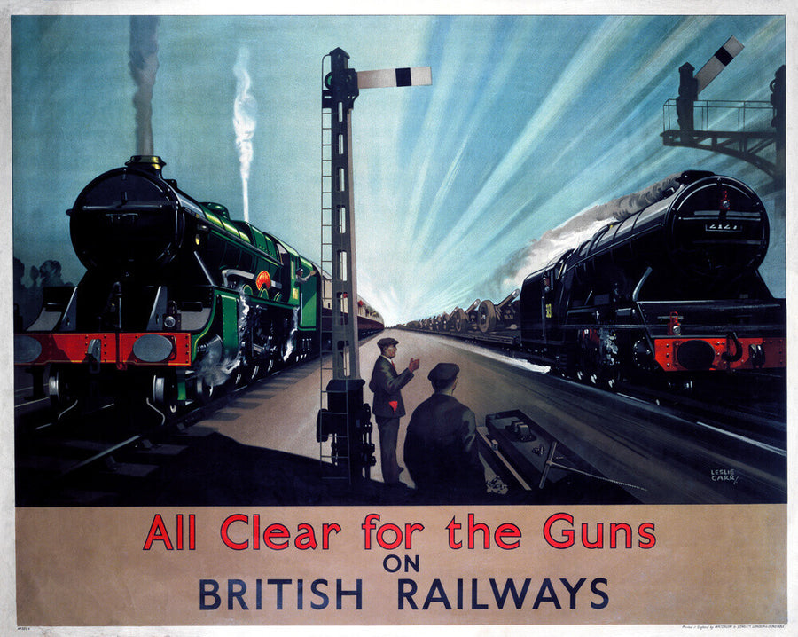 'All clear for the guns', BR poster, 1940s. Art Print - Science Museum Shop