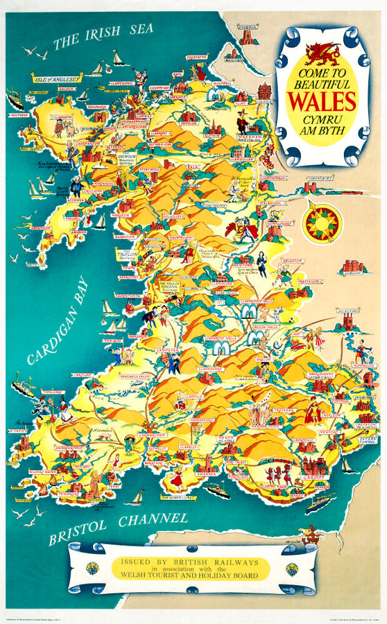 ‘Come to Beautiful Wales’, BR (LMR) poster, 1948-1965. Art Print - Science Museum Shop
