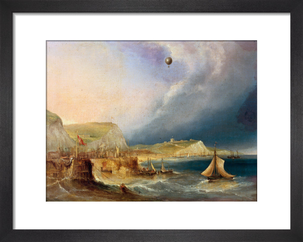The first balloon crossing of the English Channel, 7 January 1785. art print extra small black Art Print - Science Museum Shop