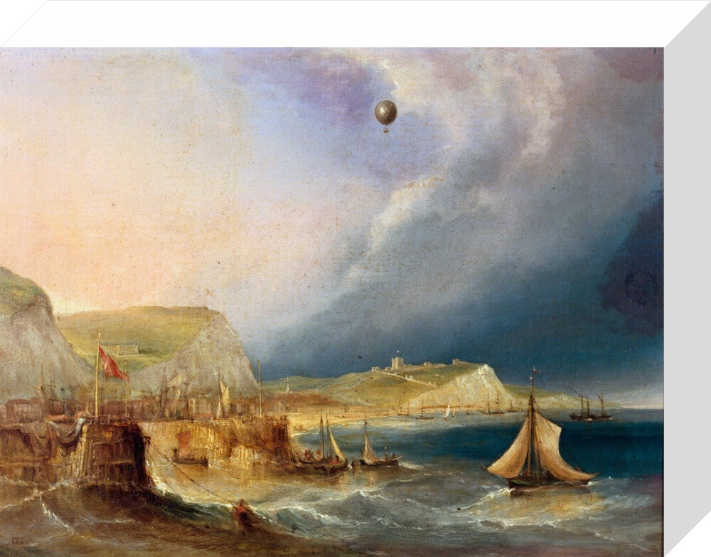 The first balloon crossing of the English Channel, 7 January 1785. stretched canvas small none Art Print - Science Museum Shop