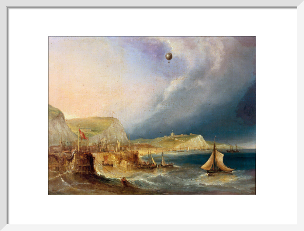 The first balloon crossing of the English Channel, 7 January 1785. art print medium white Art Print - Science Museum Shop