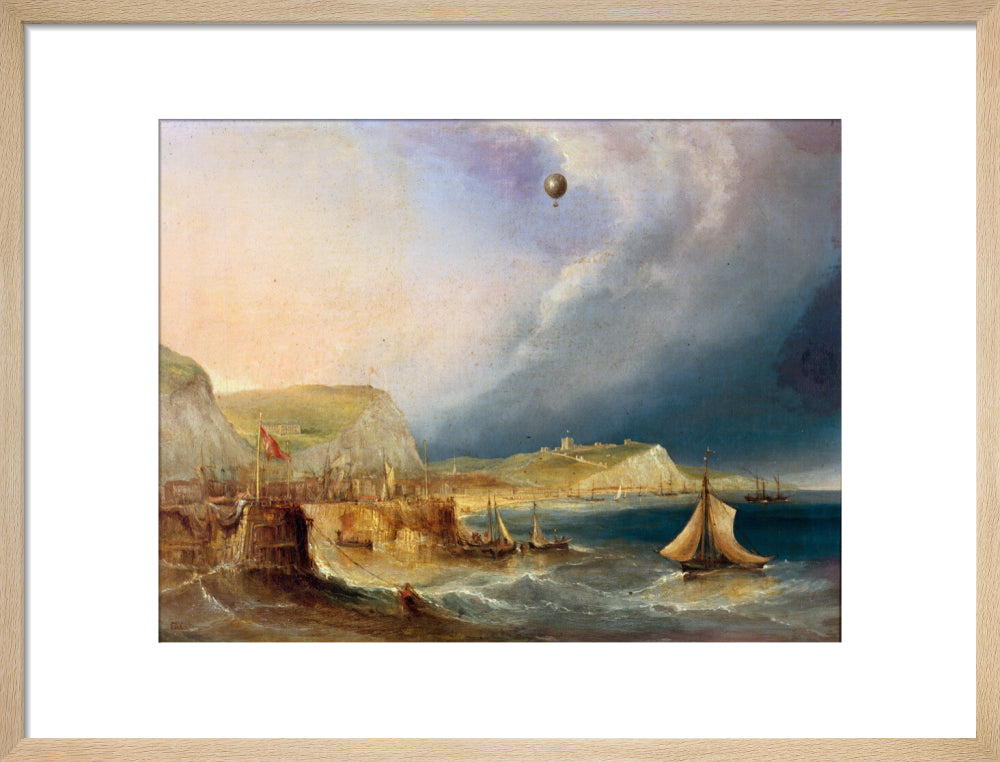 The first balloon crossing of the English Channel, 7 January 1785. art print medium natural Art Print - Science Museum Shop