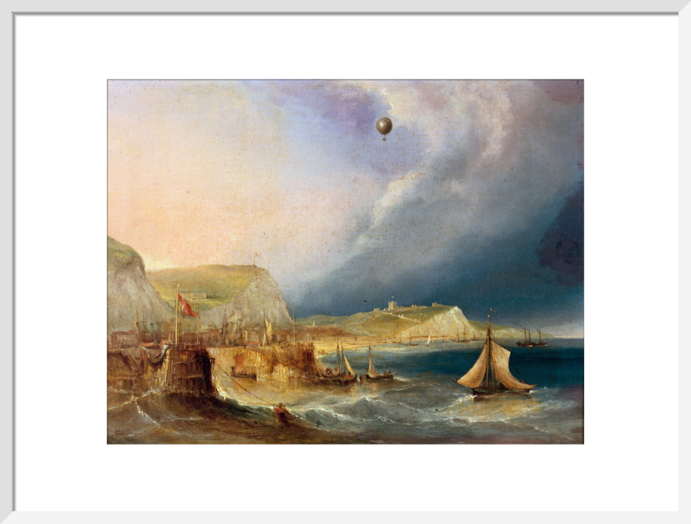 The first balloon crossing of the English Channel, 7 January 1785. art print large white Art Print - Science Museum Shop