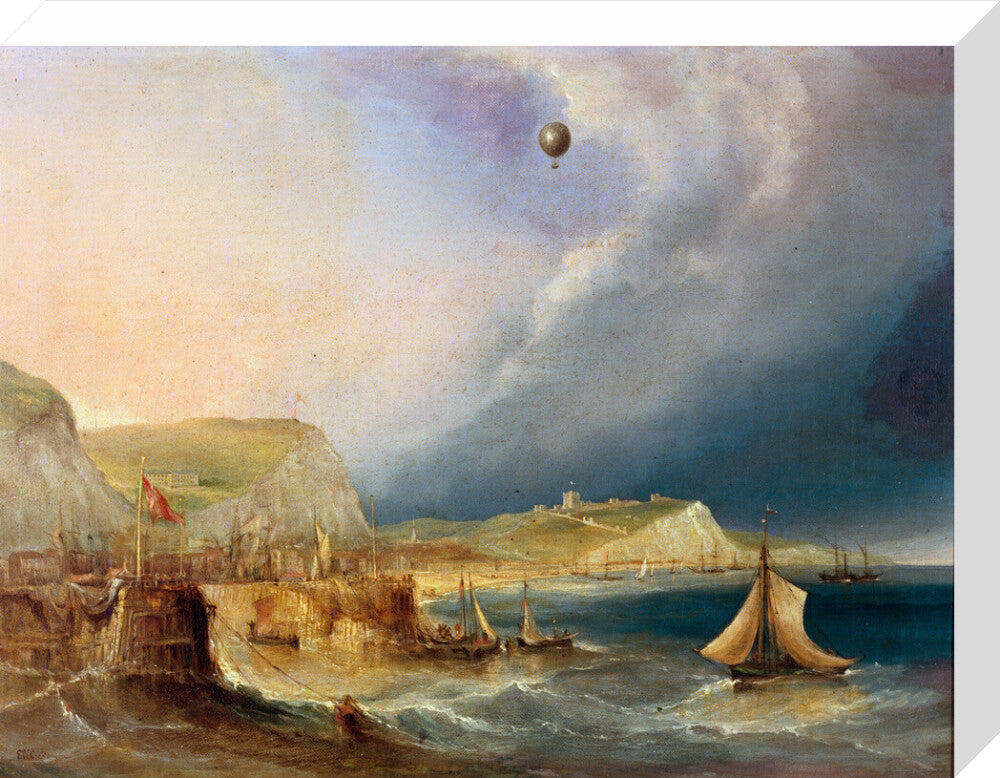 The first balloon crossing of the English Channel, 7 January 1785. stretched canvas medium none Art Print - Science Museum Shop