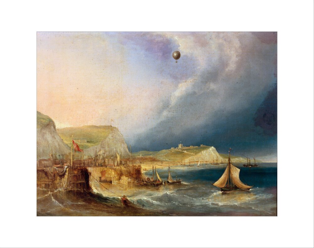 The first balloon crossing of the English Channel, 7 January 1785. art print extra small none Art Print - Science Museum Shop