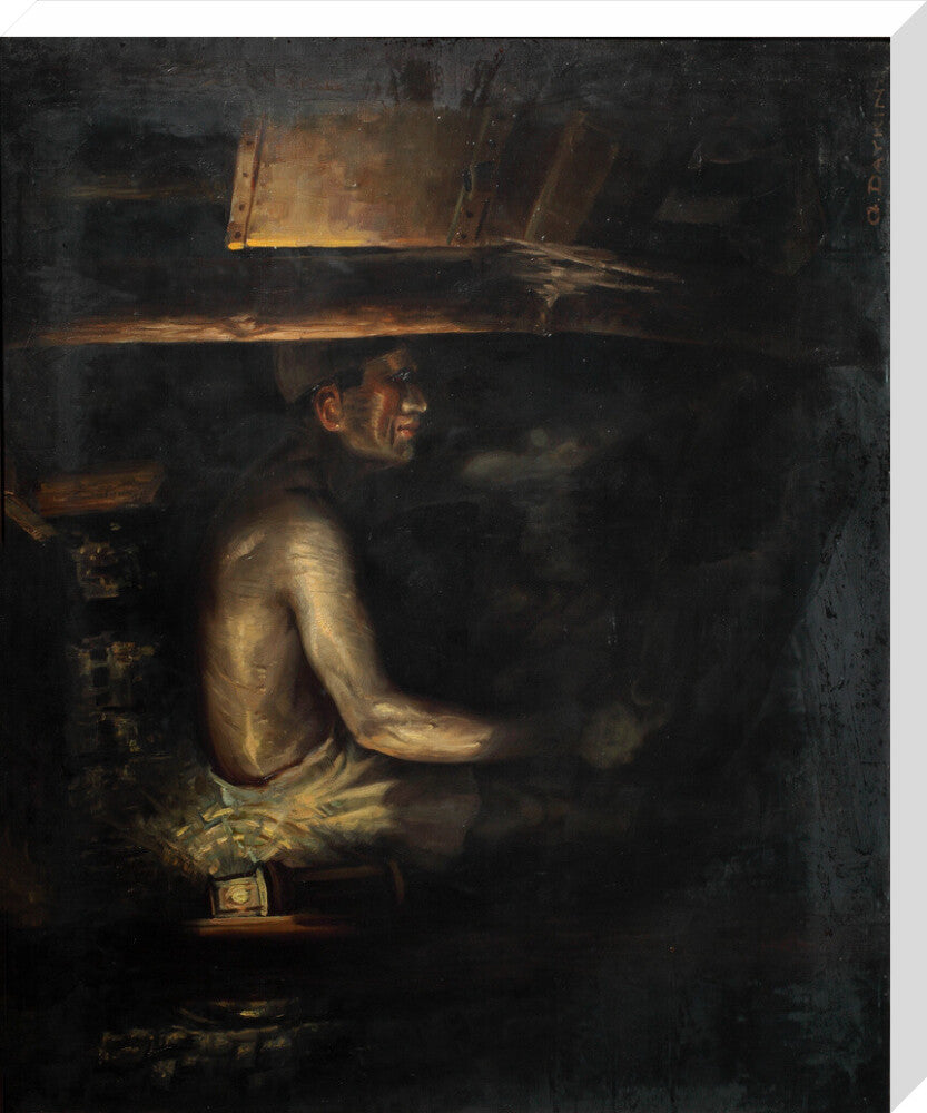 Coal miner, c 1930. stretched canvas large none Art Print - Science Museum Shop