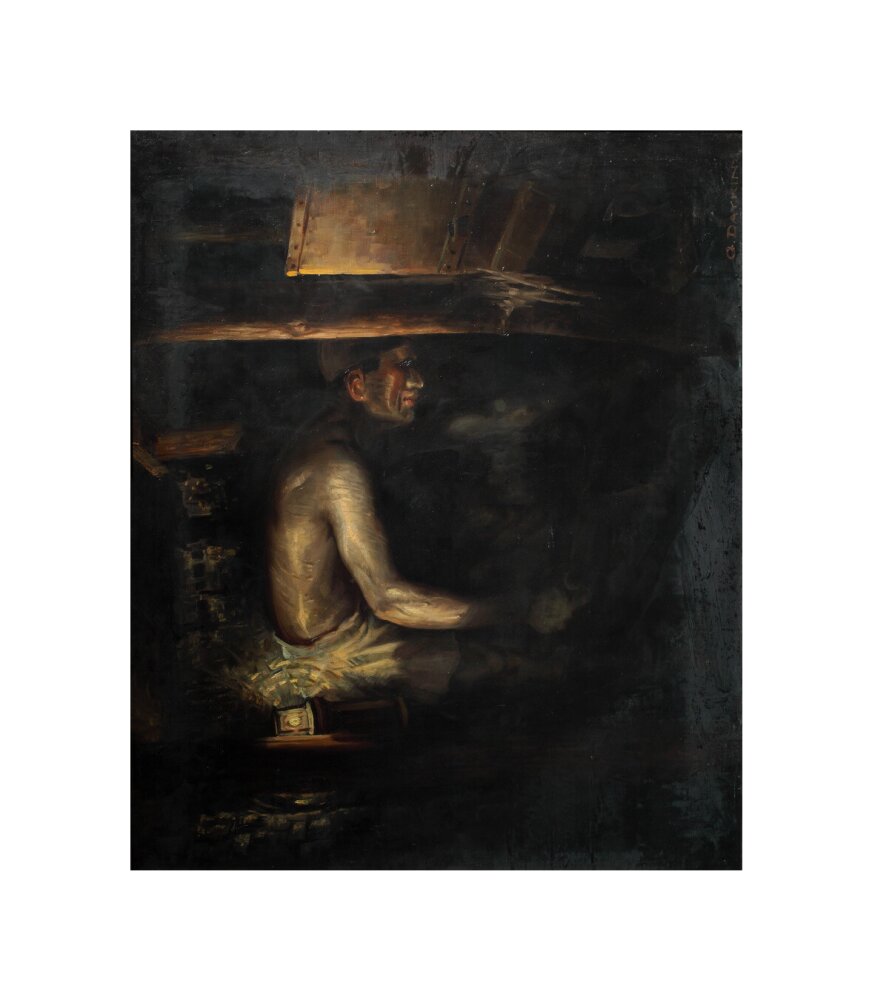 Coal miner, c 1930. unstretched canvas small none Art Print - Science Museum Shop